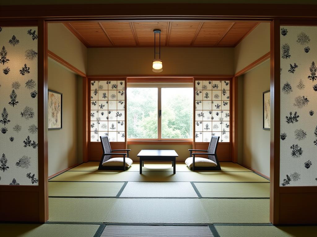 絣文様和室